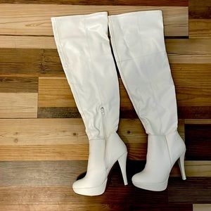 Thigh High White Boots. Size 7. Excellent condition.